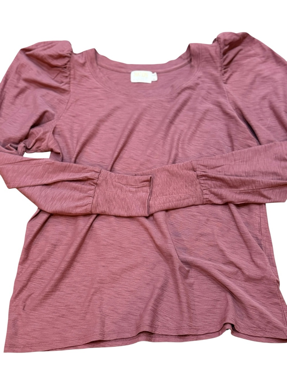 Nation LTD Puff-Sleeve Crewneck Top in Dusty Rose - Picture 4 of 7